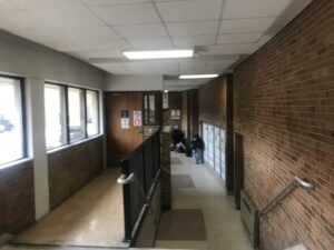 End of hallway by Gymnasium